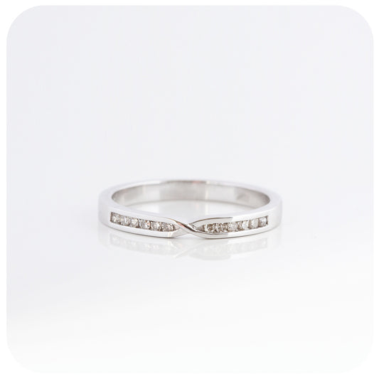 brilliant cut moissanite channel set wedding band ring - Victoria's Jewellery