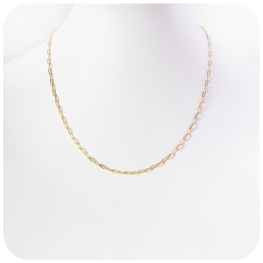9k Yellow Gold Baby Paper Clip Chain
