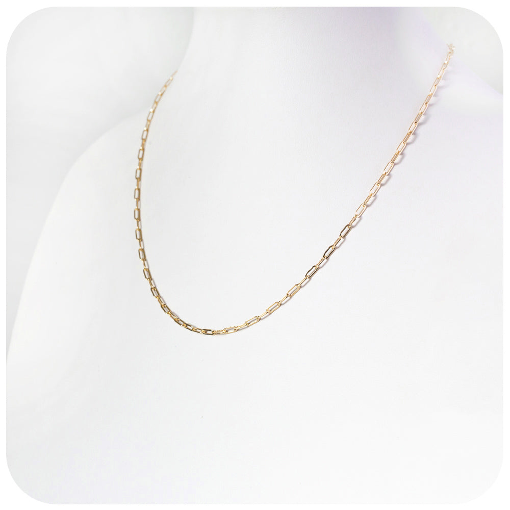 9k Yellow Gold Baby Paper Clip Chain