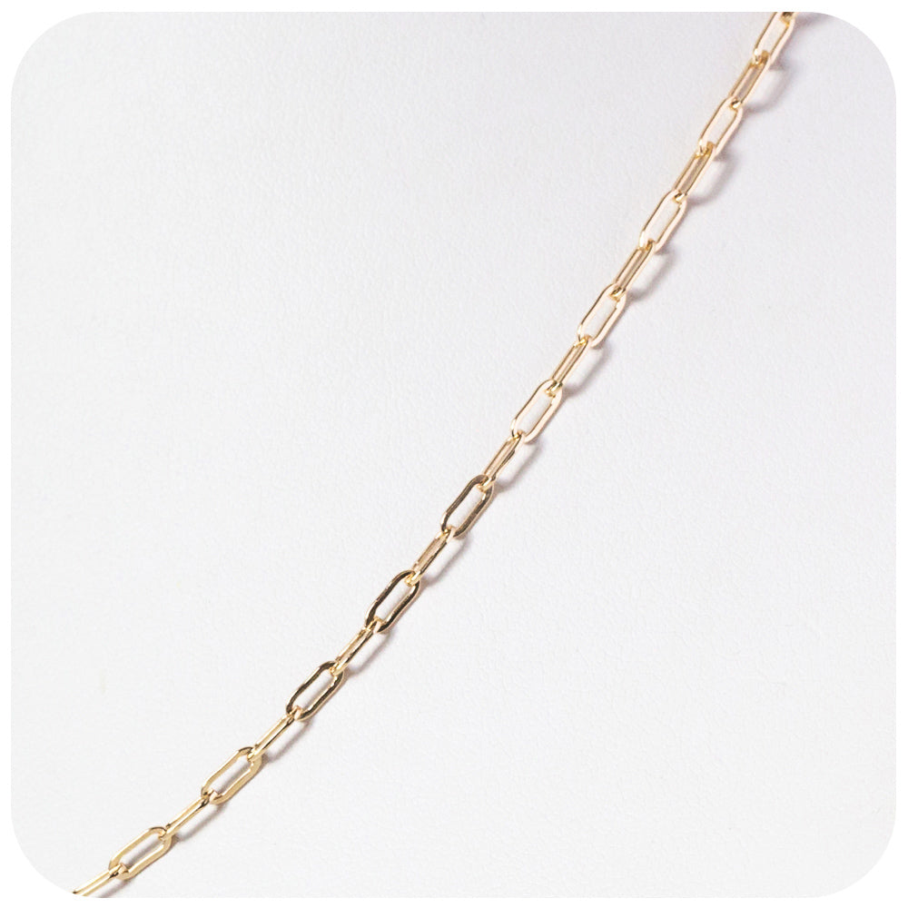 9k Yellow Gold Baby Paper Clip Chain