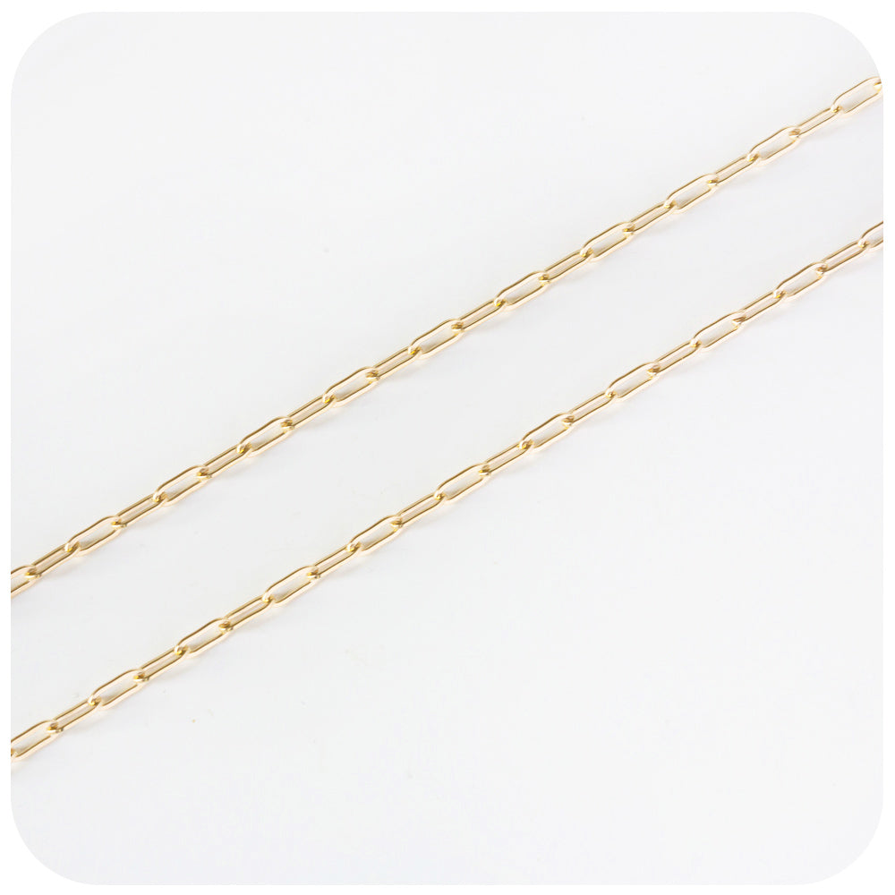 9k Yellow Gold Baby Paper Clip Chain