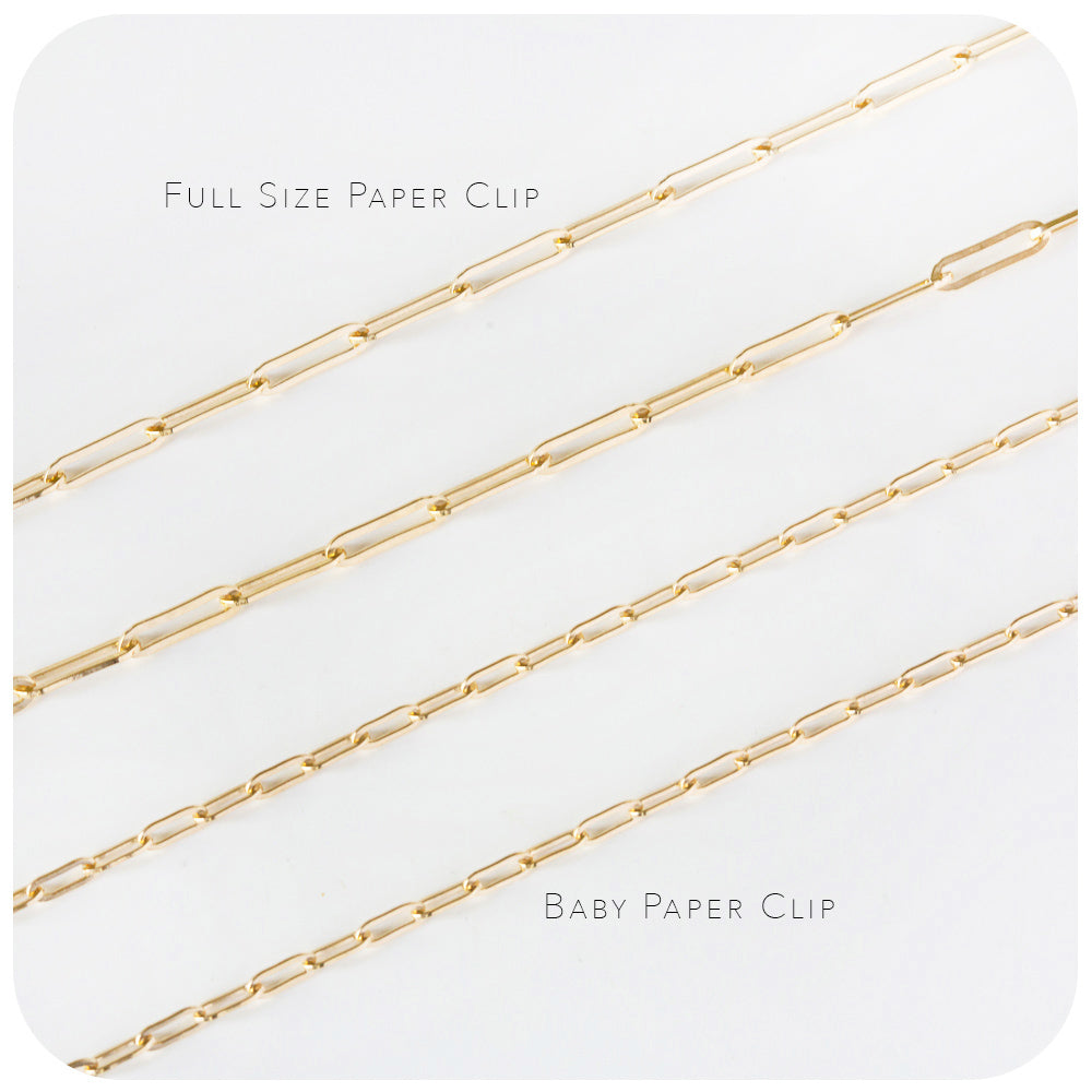9k Yellow Gold Baby Paper Clip Chain