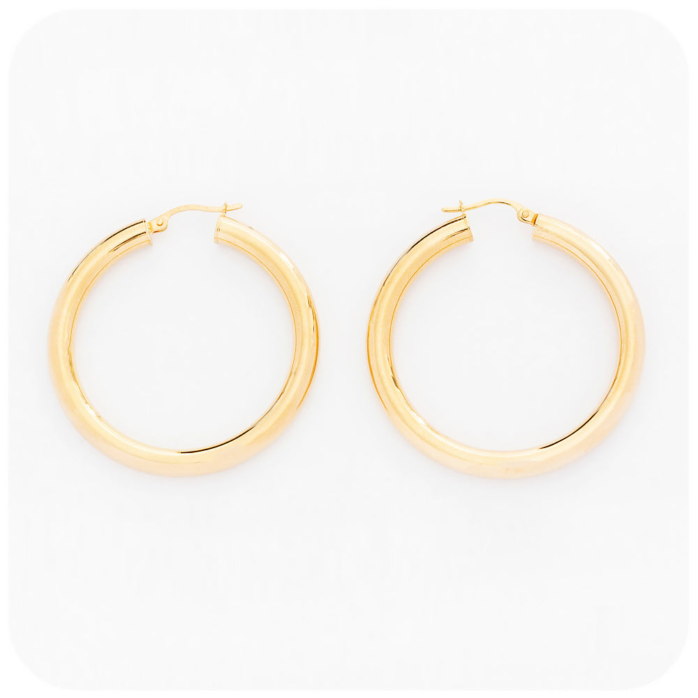 Yellow Gold Hoop Earrings - Victoria's Jewellery