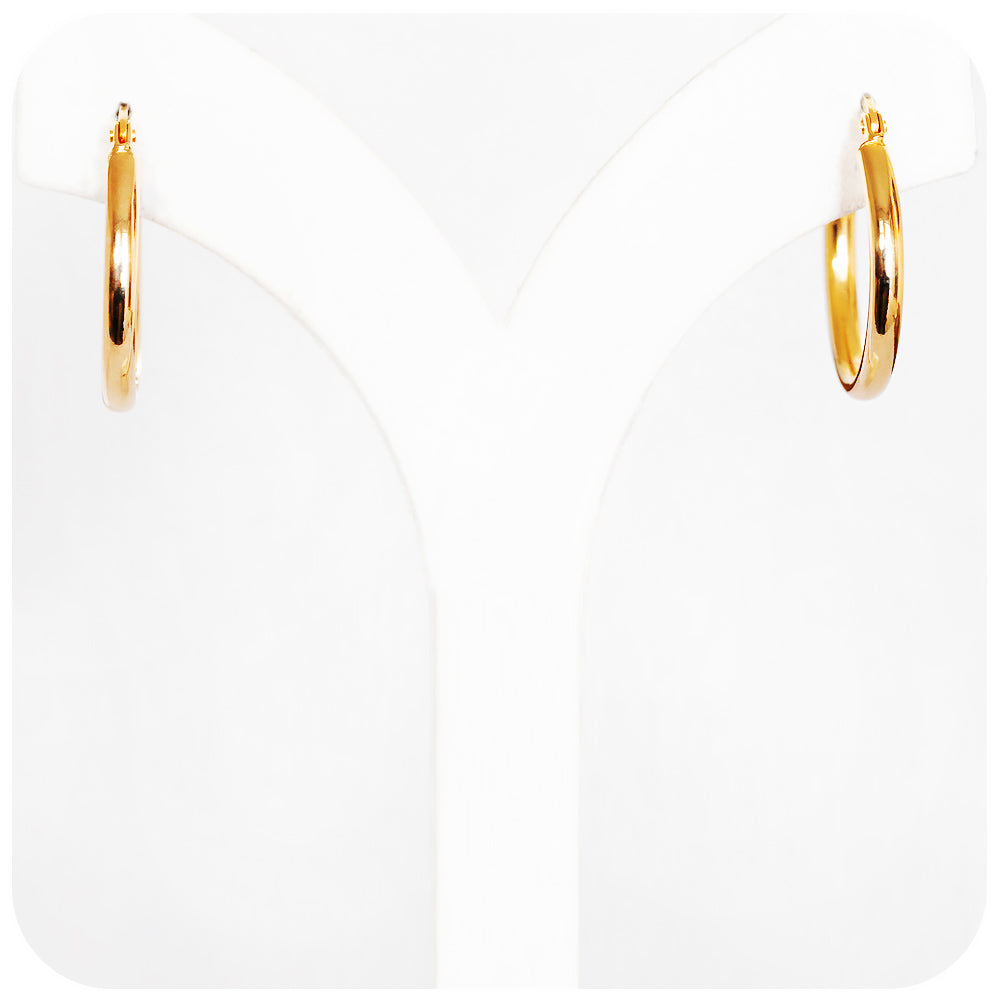 Yellow Gold Hoop Earrings - Victoria's Jewellery