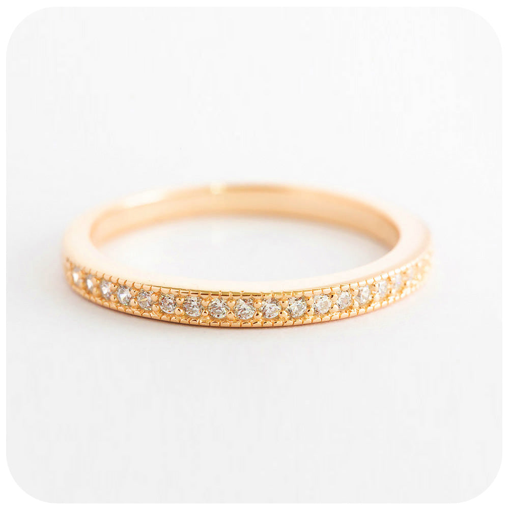 brilliant round cut moissanite half eternity wedding band ring