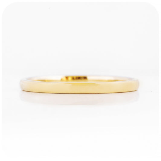 2mm Solid Yellow Gold Wedding Band Stack Ring - Victoria's Jewellery