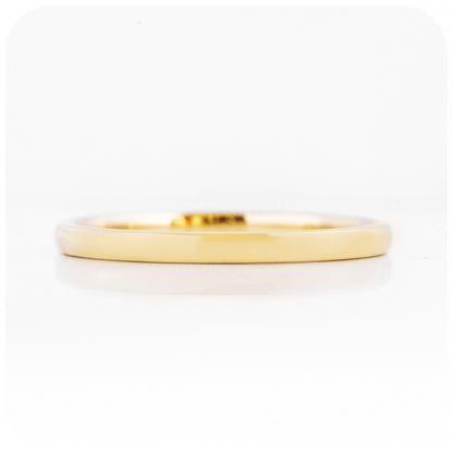 2mm Solid Yellow Gold Wedding Band Stack Ring - Victoria's Jewellery