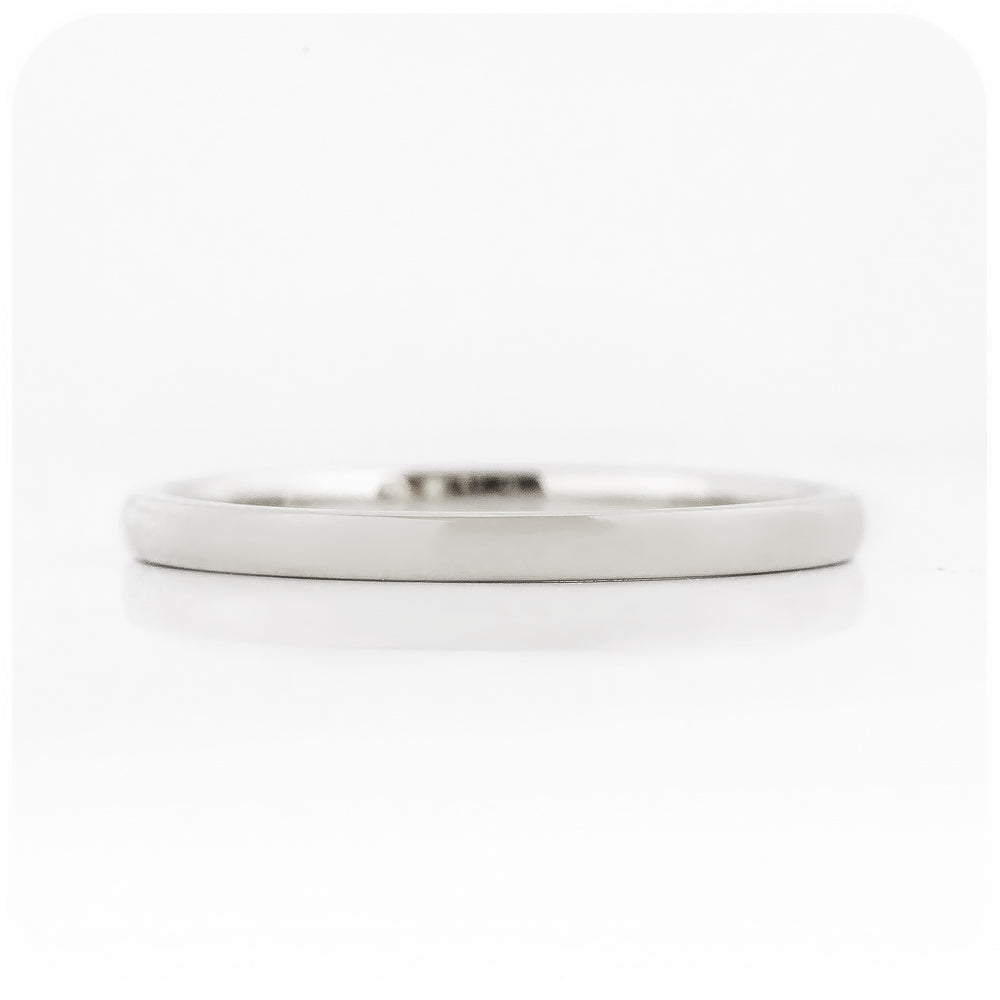 2mm Solid White Gold Wedding Band Stack Ring - Victoria's Jewellery