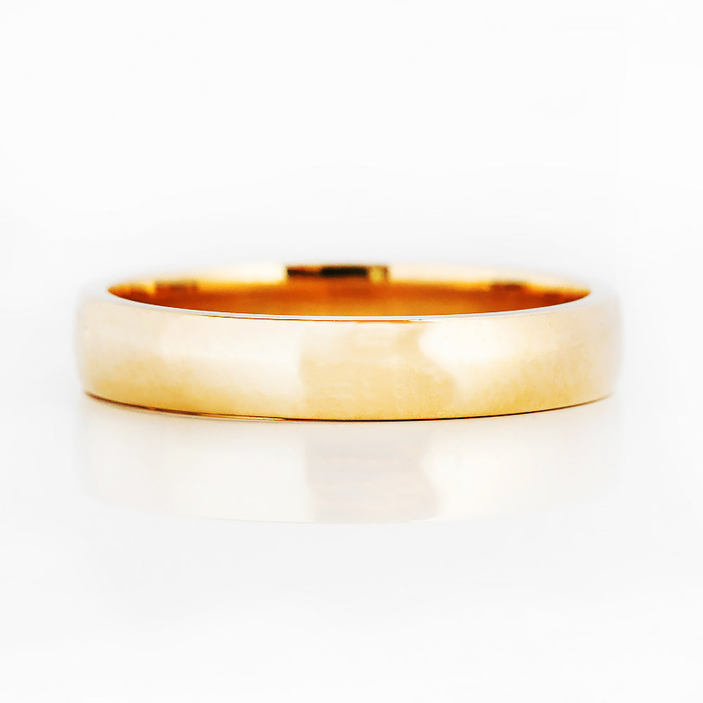 4mm Mens Wedding Band Ring in Yellow Gold - Victoria's Jewellery