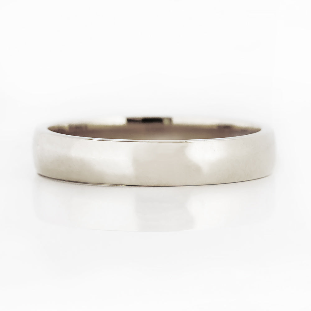 4mm Mens Wedding Band Ring in White Gold - Victoria's Jewellery