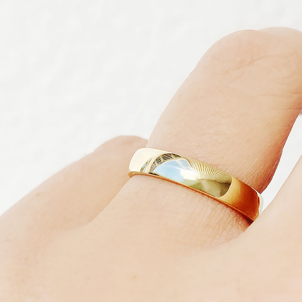 4mm Mens Wedding Band Ring in Yellow Gold - Victoria's Jewellery