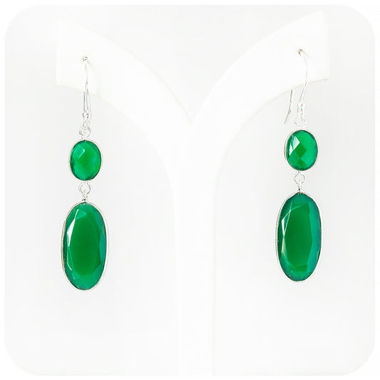 Green Onyx Drop Earrings