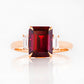 Lisa, Garnet and Lab Diamond Ring