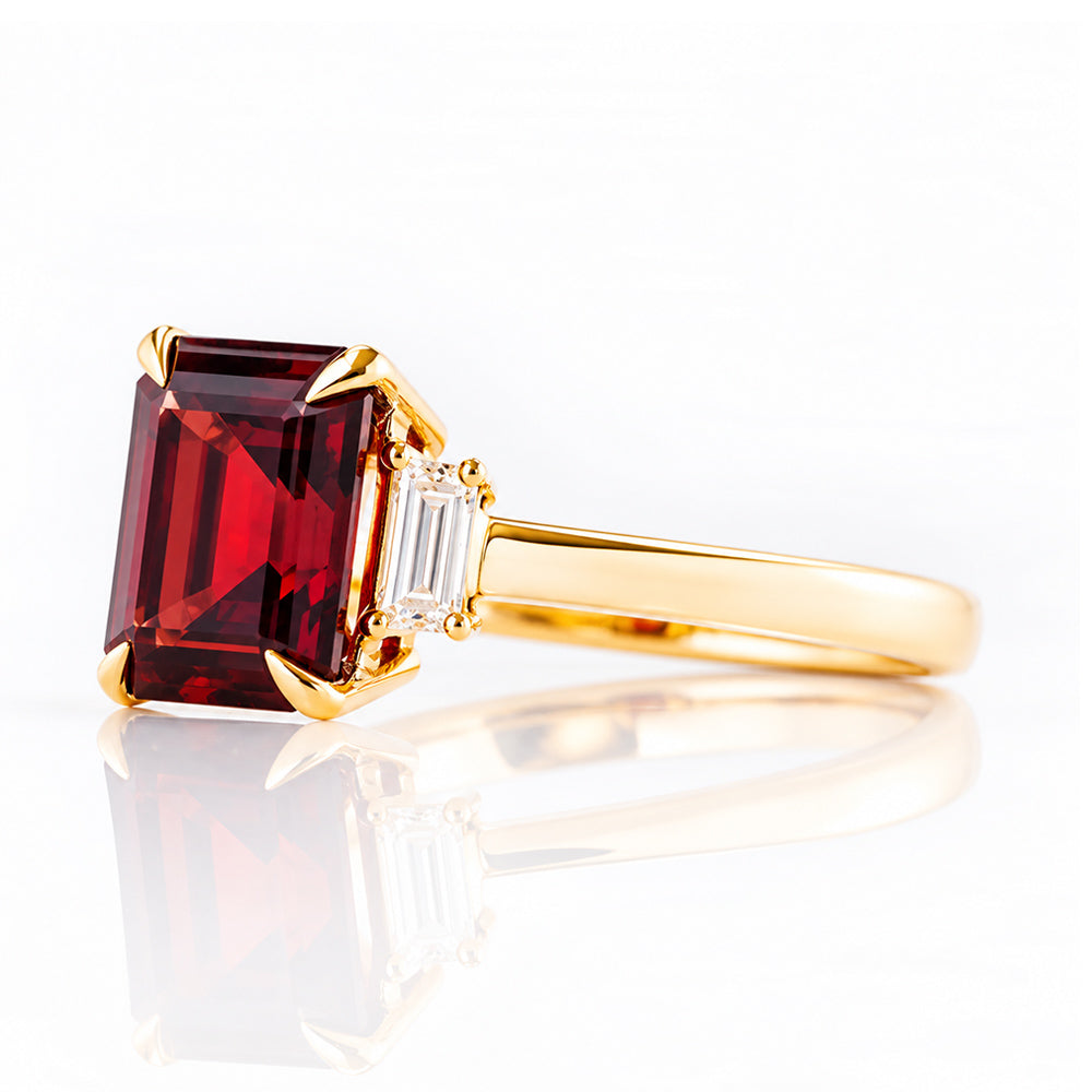 Lisa, Garnet and Lab Diamond Ring - Victoria's Jewellery