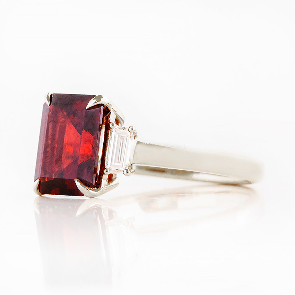 Lisa, Garnet and Lab Diamond Ring