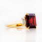 Lisa, Garnet and Lab Diamond Ring