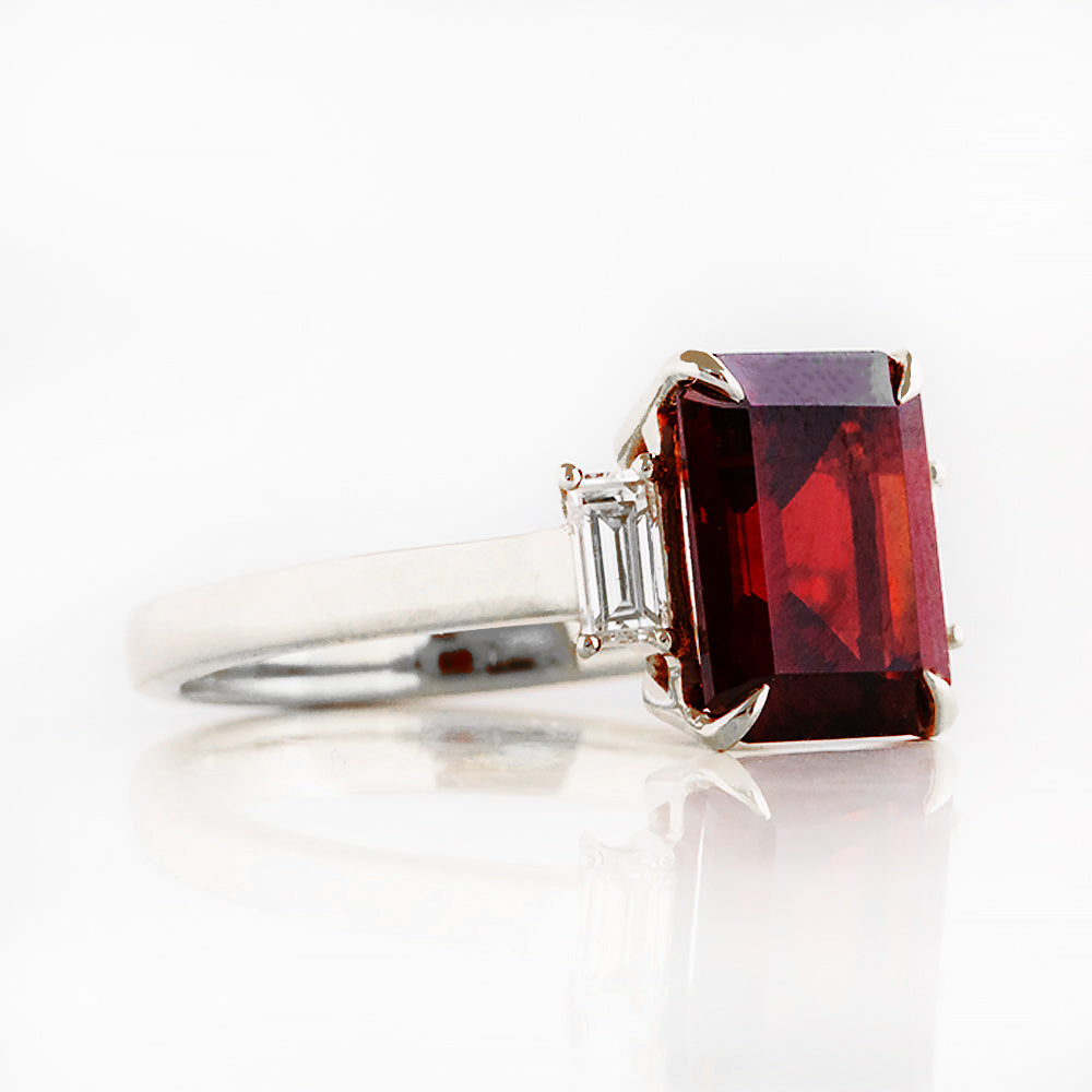 Lisa, Garnet and Lab Diamond Ring