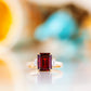 Lisa, Garnet and Lab Diamond Ring