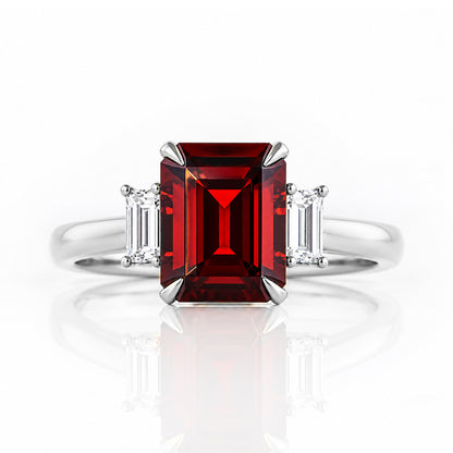 Lisa, Garnet and Lab Diamond Ring - Victoria's Jewellery