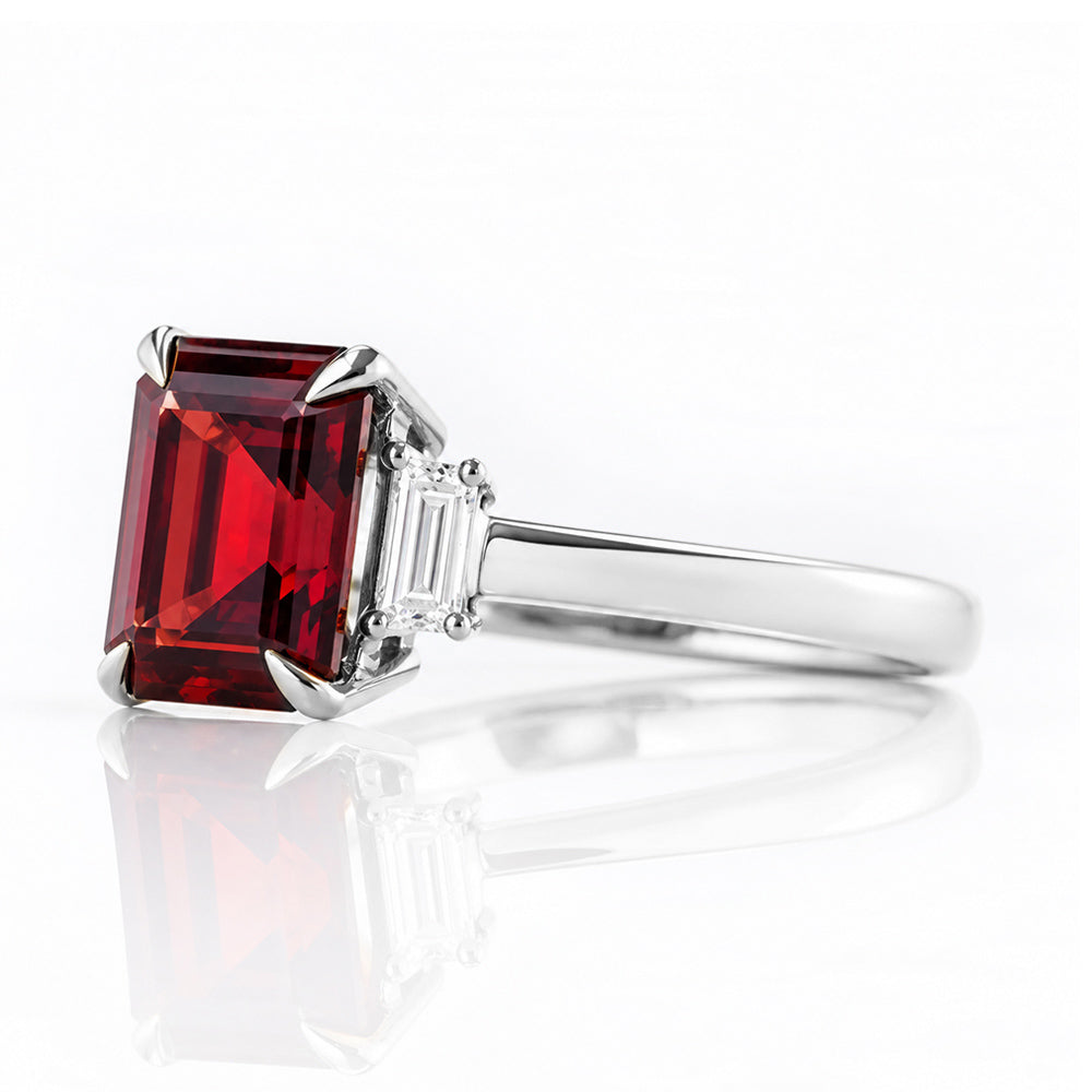 Lisa, Garnet and Lab Diamond Ring - Victoria's Jewellery