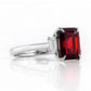 Lisa, Garnet and Lab Diamond Ring - Victoria's Jewellery