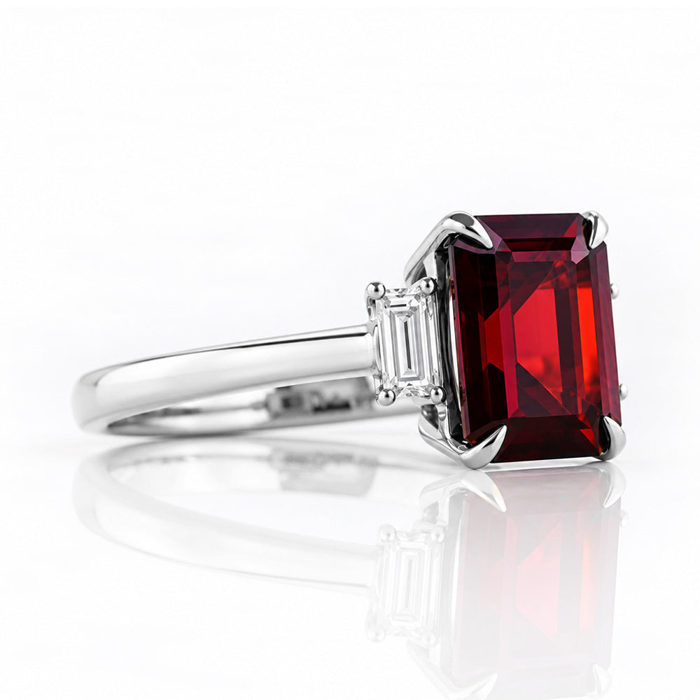 Lisa, Garnet and Lab Diamond Ring - Victoria's Jewellery