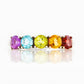 Round cut Rainbow Semi-Precious Gemstone half eternity anniversary ring in White Gold - Victoria's Jewellery