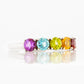 Round cut Rainbow Semi-Precious Gemstone half eternity anniversary ring in White Gold - Victoria's Jewellery