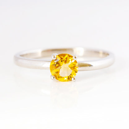 Lina, a Round cut Citrine Solitaire Ring