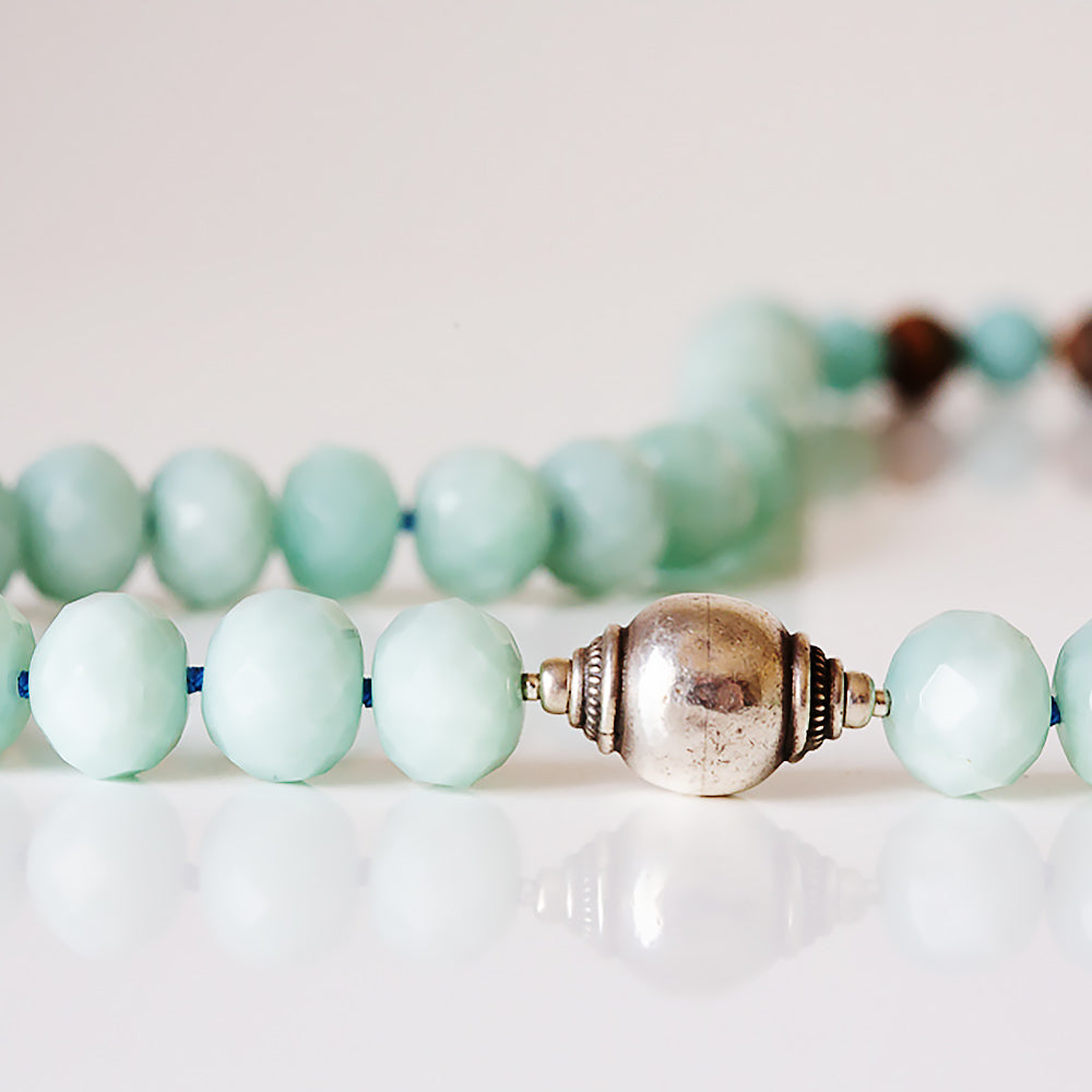 Mint Green Amazonite Necklace with Sterling Silver Accent - Victoria's Jewellery