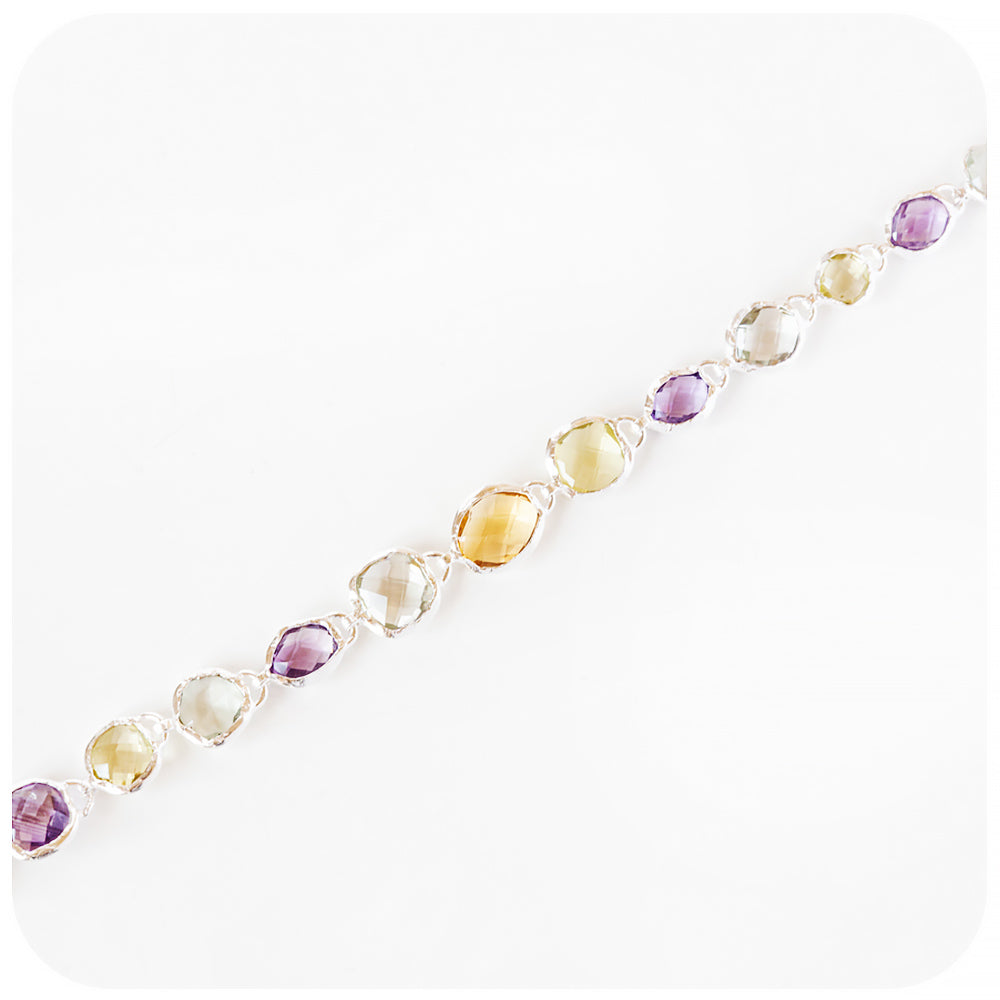 Amethyst, Citrine and Prasiolilte Bracelet - Victoria's Jewellery