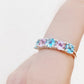 Pink Morganite and Aquamarine Half Eternity Anniversary Ring - Victoria's Jewellery