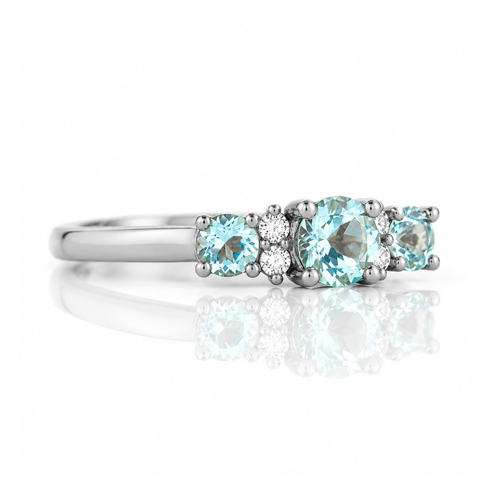Ashley, an Aquamarine and Diamond Ring - Victoria's Jewellery
