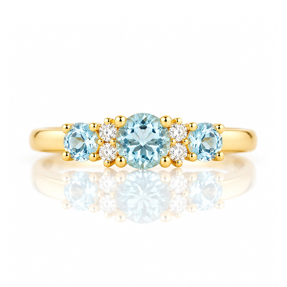 Ashley, an Aquamarine and Diamond Ring - Victoria's Jewellery