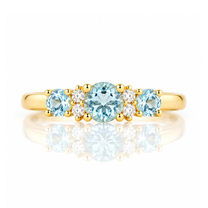 Ashley, an Aquamarine and Diamond Ring - Victoria's Jewellery