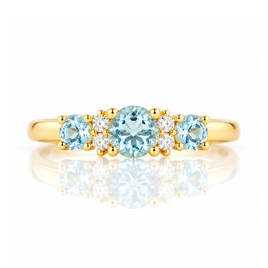 Ashley, an Aquamarine and Diamond Ring - Victoria's Jewellery