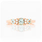 Aquamarine and Diamond trellis style half eternity Engagement Ring - Victoria's Jewellery