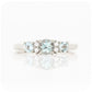 Aquamarine and Diamond trellis style half eternity Engagement Ring - Victoria's Jewellery