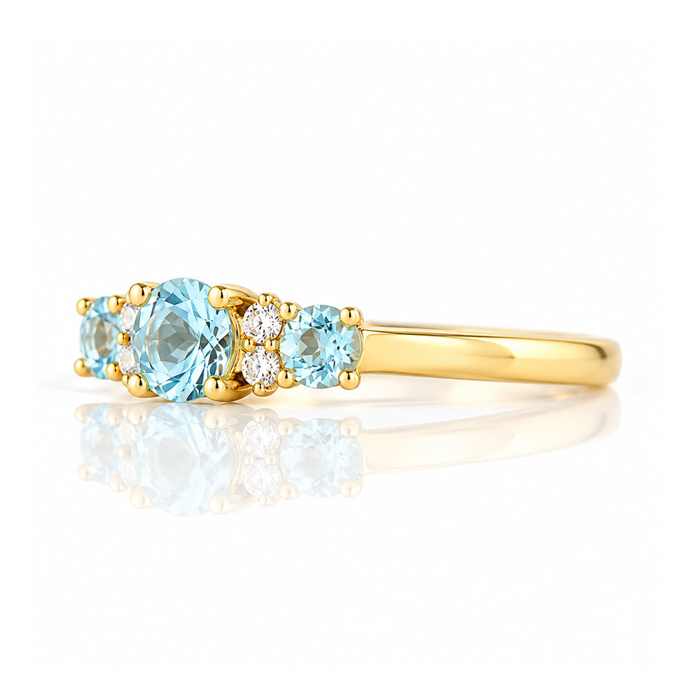 Ashley, an Aquamarine and Diamond Ring - Victoria's Jewellery