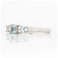 Aquamarine and Diamond trellis style half eternity Engagement Ring - Victoria's Jewellery