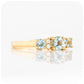 Aquamarine and Diamond trellis style half eternity Engagement Ring - Victoria's Jewellery