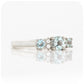 Aquamarine and Diamond trellis style half eternity Engagement Ring - Victoria's Jewellery