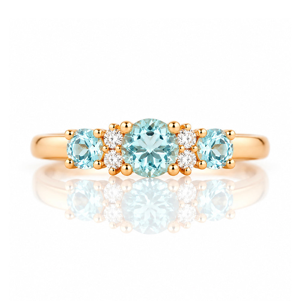 Ashley, an Aquamarine and Diamond Ring - Victoria's Jewellery