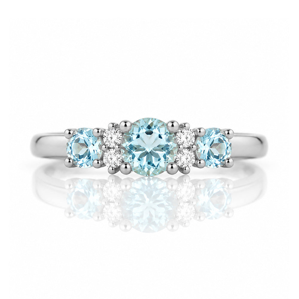 Ashley, an Aquamarine and Diamond Ring - Victoria's Jewellery