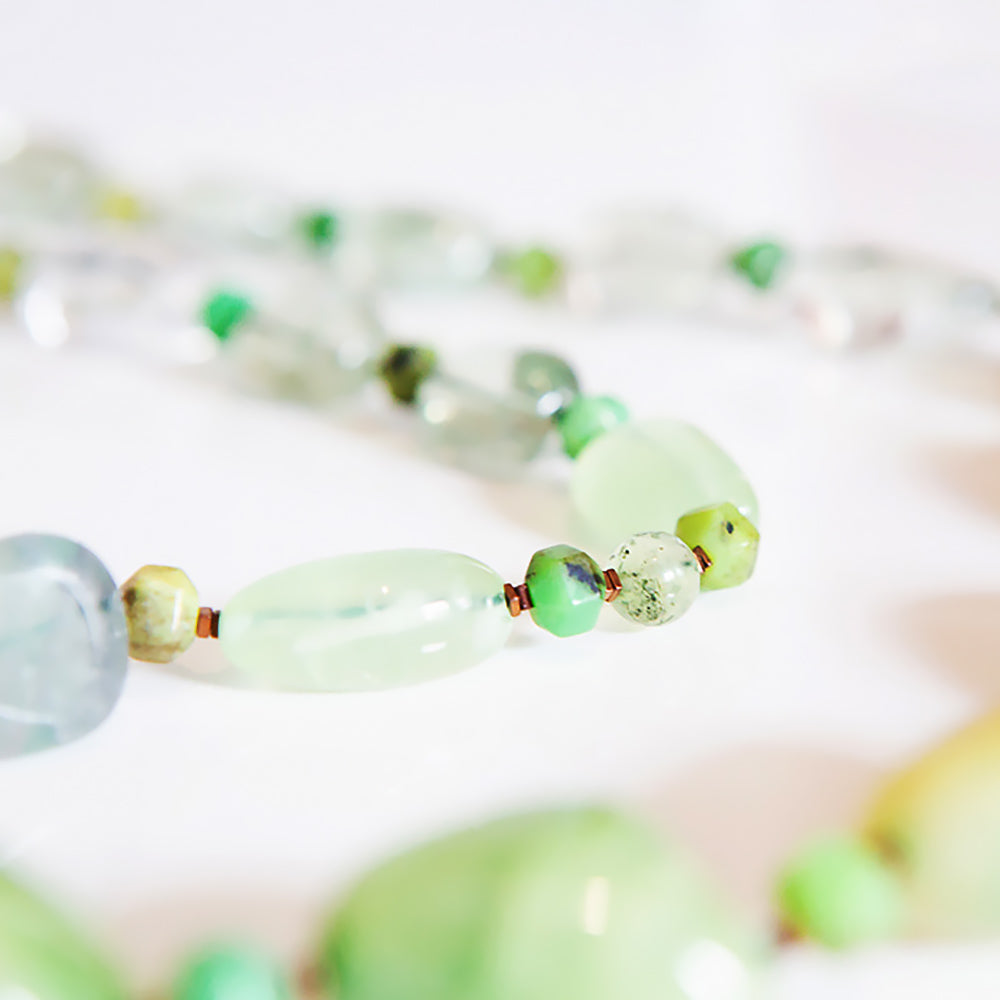 Aventurine, Fluorite and Chrysoprase Necklace - Victoria's Jewellery
