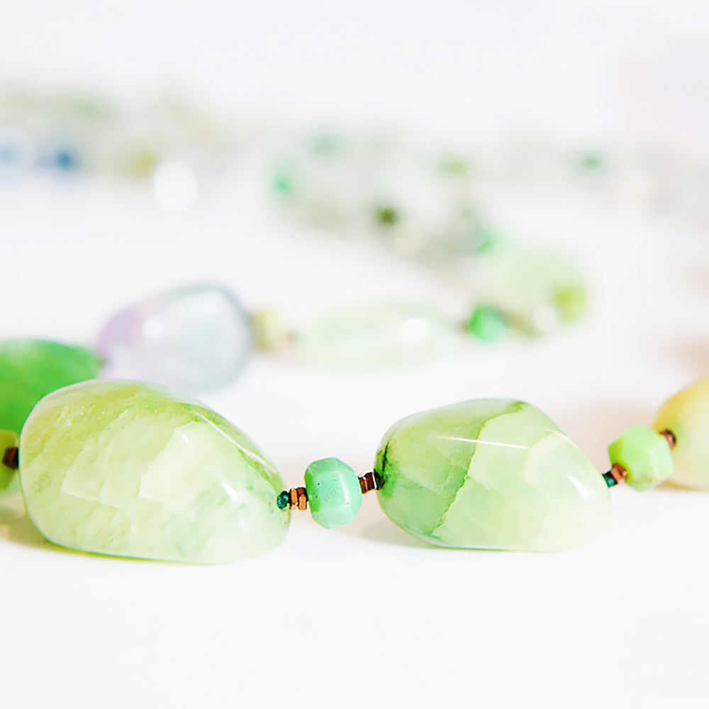 Aventurine, Fluorite and Chrysoprase Necklace - Victoria's Jewellery