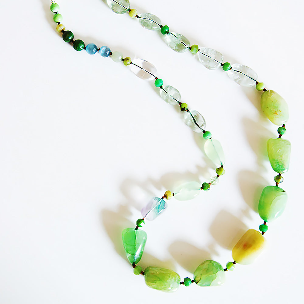 Aventurine, Fluorite and Chrysoprase Necklace - Victoria's Jewellery