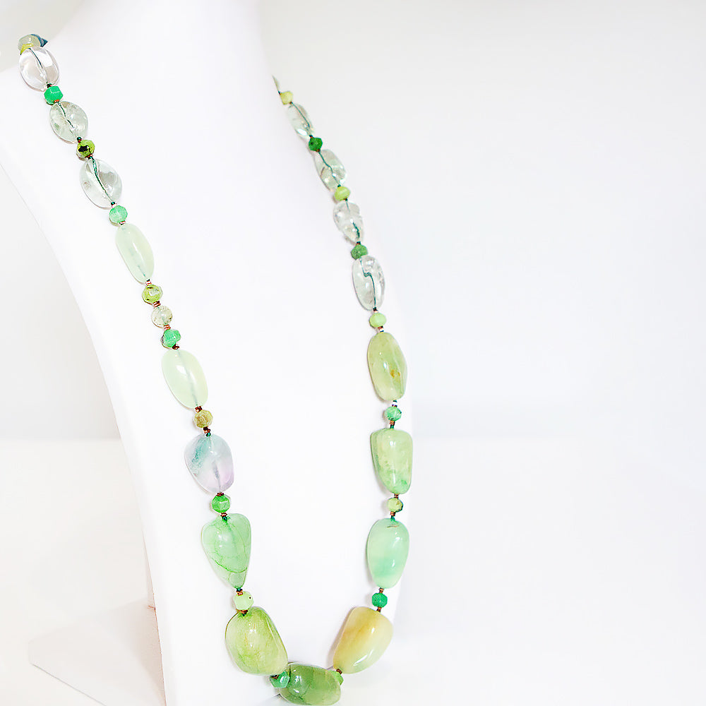 Aventurine, Fluorite and Chrysoprase Necklace - Victoria's Jewellery