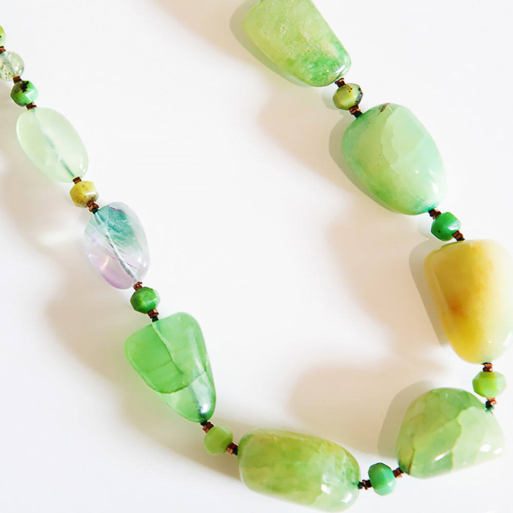 Aventurine, Fluorite and Chrysoprase Necklace - Victoria's Jewellery