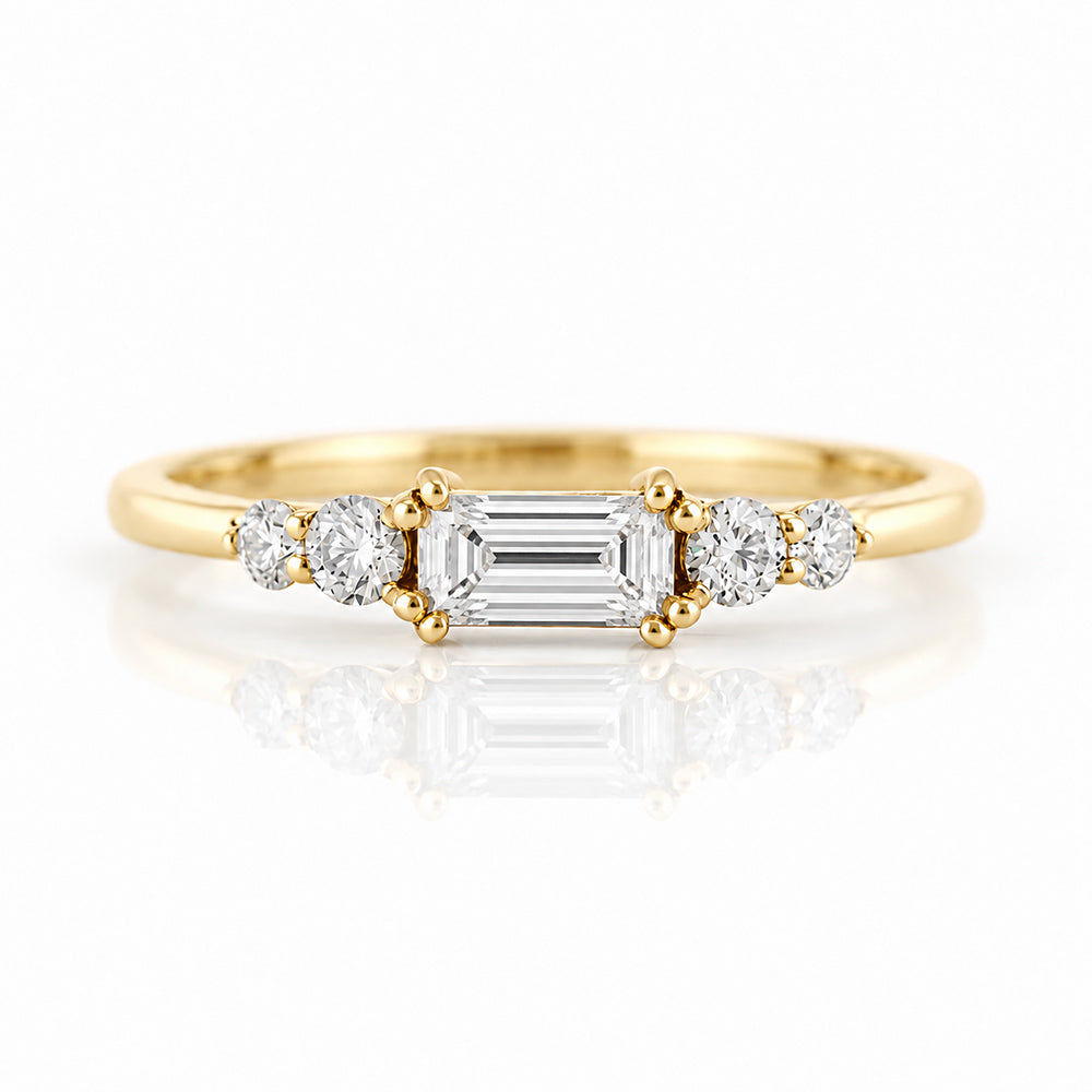 Lila, Baguette cut Lab Diamond Stack Ring